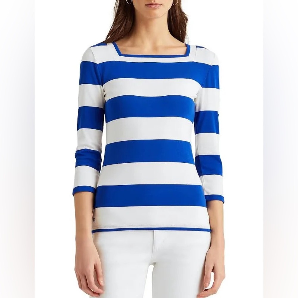 Lauren Ralph Lauren Striped Square Neck Top